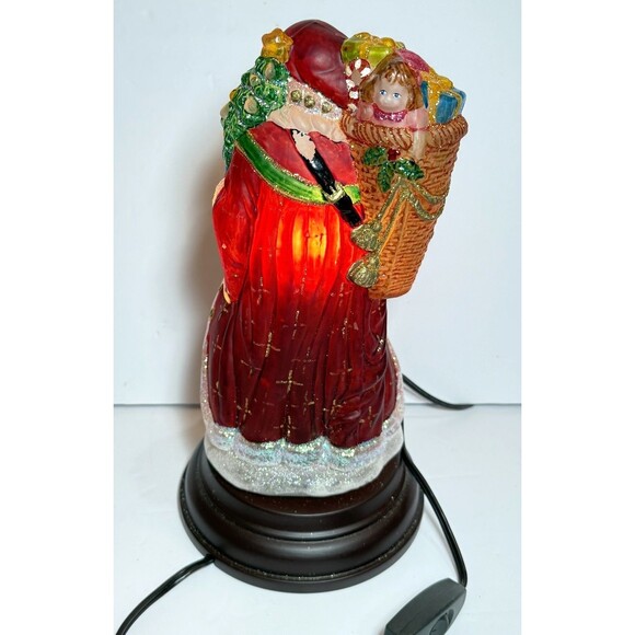 2011 Merck's Old World Christmas 'Radiant' Santa Glass Light~Bag of Toys VIDEO - Picture 5 of 12